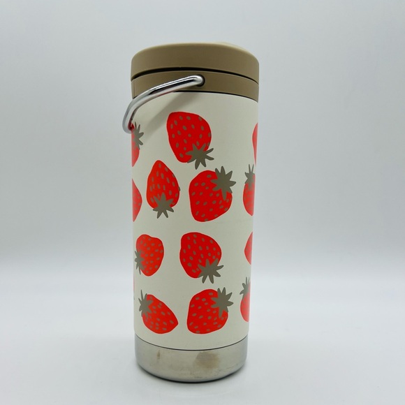 Klean Kanteen Strawberry Print Insulated Water Bottle - Cream & Red 12 Ounce - Picture 4 of 13